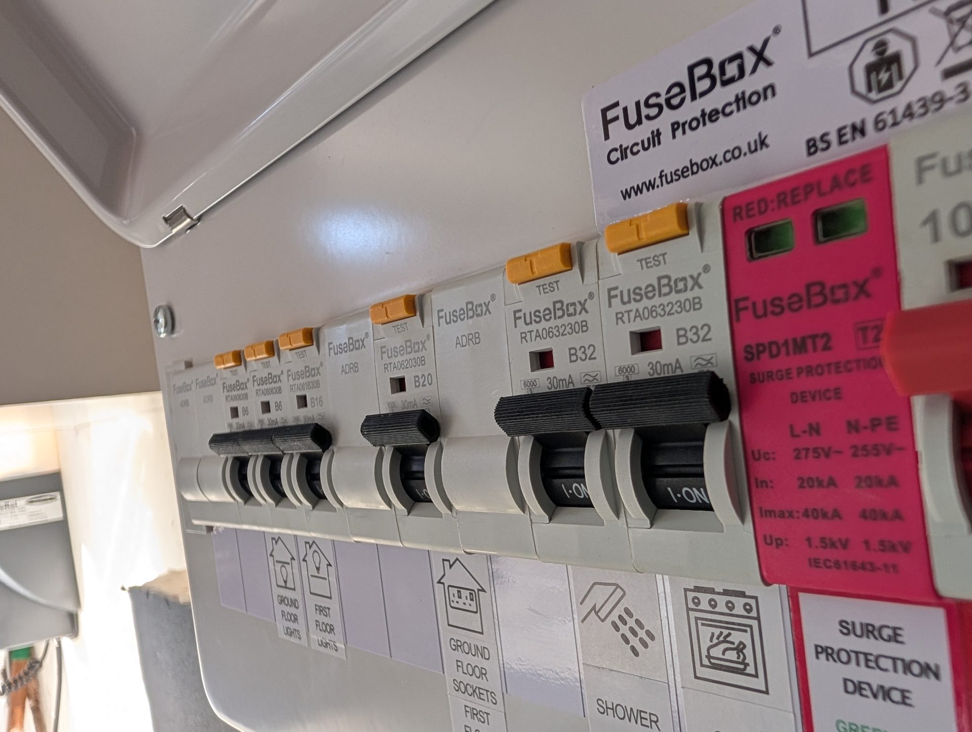 New FuseBox consumer unit upgrade in Nottingham with RCBO circuit protection and labelled ways